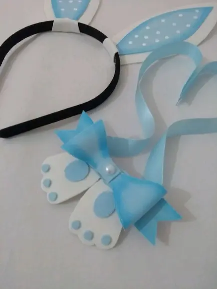 Kit menina e menino tiara páscoa
