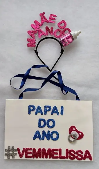 Plaquinha e Tiara para Chá de Fraldas