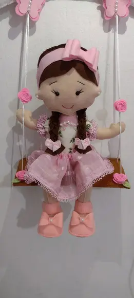 Placa/guirlanda de porta maternidade personalizada Boneca no