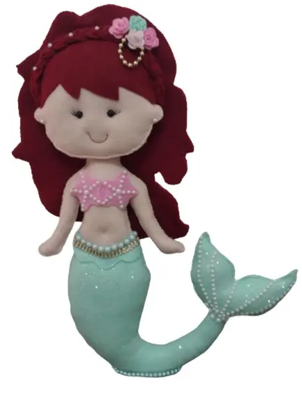 Sereia em feltro (pode mudar a cor)