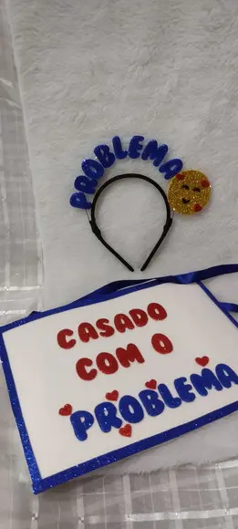 Tiara+plaquinha Personalizada com Frases para Festas