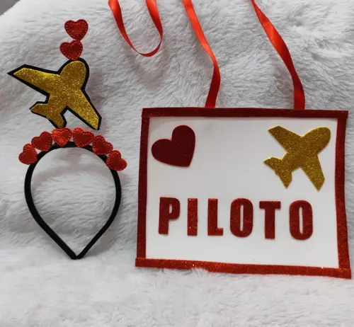 Tiara+plaquinha Piloto Carnaval(faço Qualquer Frase)