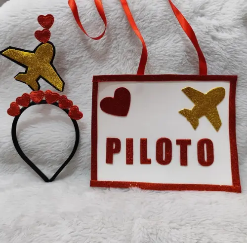 Tiara+plaquinha Piloto Carnaval(faço Qualquer Frase)