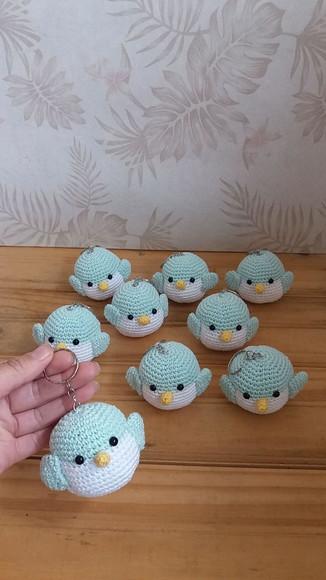 Kit com 20 Mini Passarinhos Chaveiro