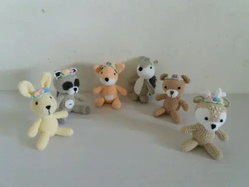 Kit Bichinhos do Bosque Miniatura Menina