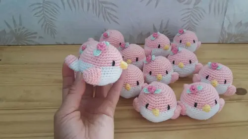 Kit com 20 Mini Passarinhos Chaveiro