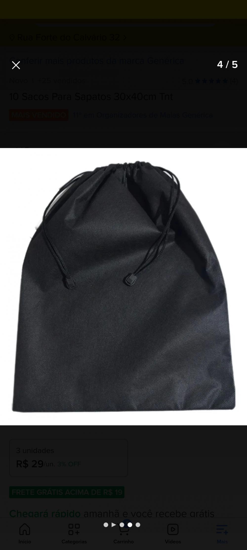 Saco organizador de malas 10 unidades Preto
