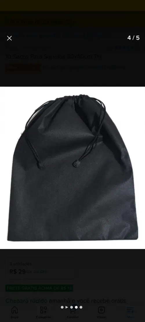 Saco organizador de malas 10 unidades Preto