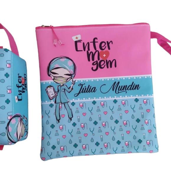 Kit Porta Jaleco Enfermagem + Necessaire Box