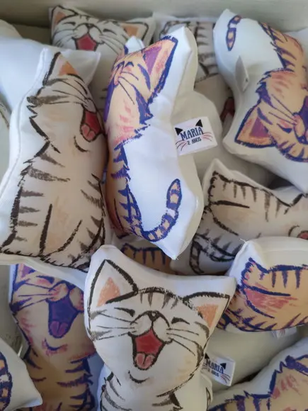Almofada Contornada Gatinhos com Personalização na Etiqueta