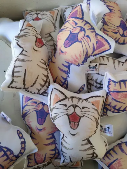 Almofada Contornada Gatinhos com Personalização na Etiqueta
