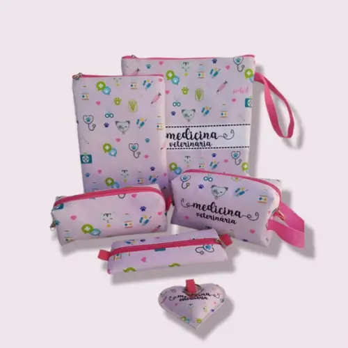 Kit Completo Medicina Veterinária Porta Jaleco