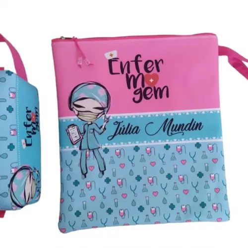 Kit Porta Jaleco Enfermagem + Necessaire Box