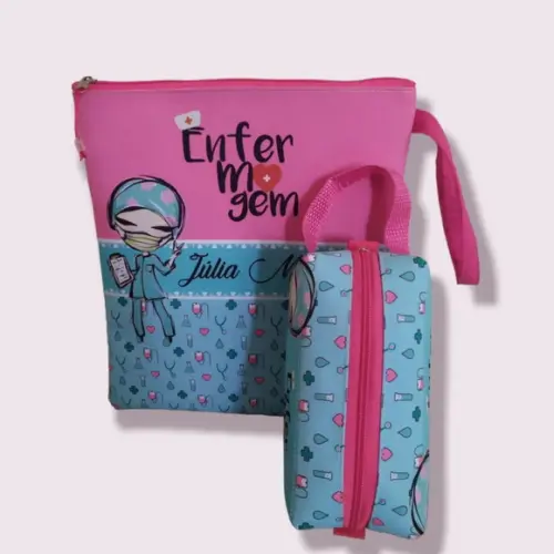 Kit Porta Jaleco Enfermagem + Necessaire Box