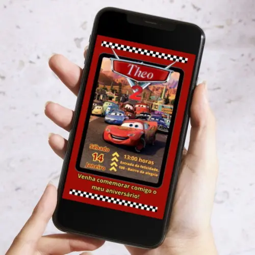 Convite Virtual Personalizado Carros