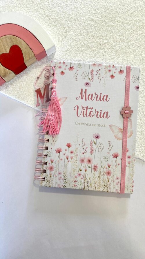 Caderneta de Saúde Personalizada Menina Floral