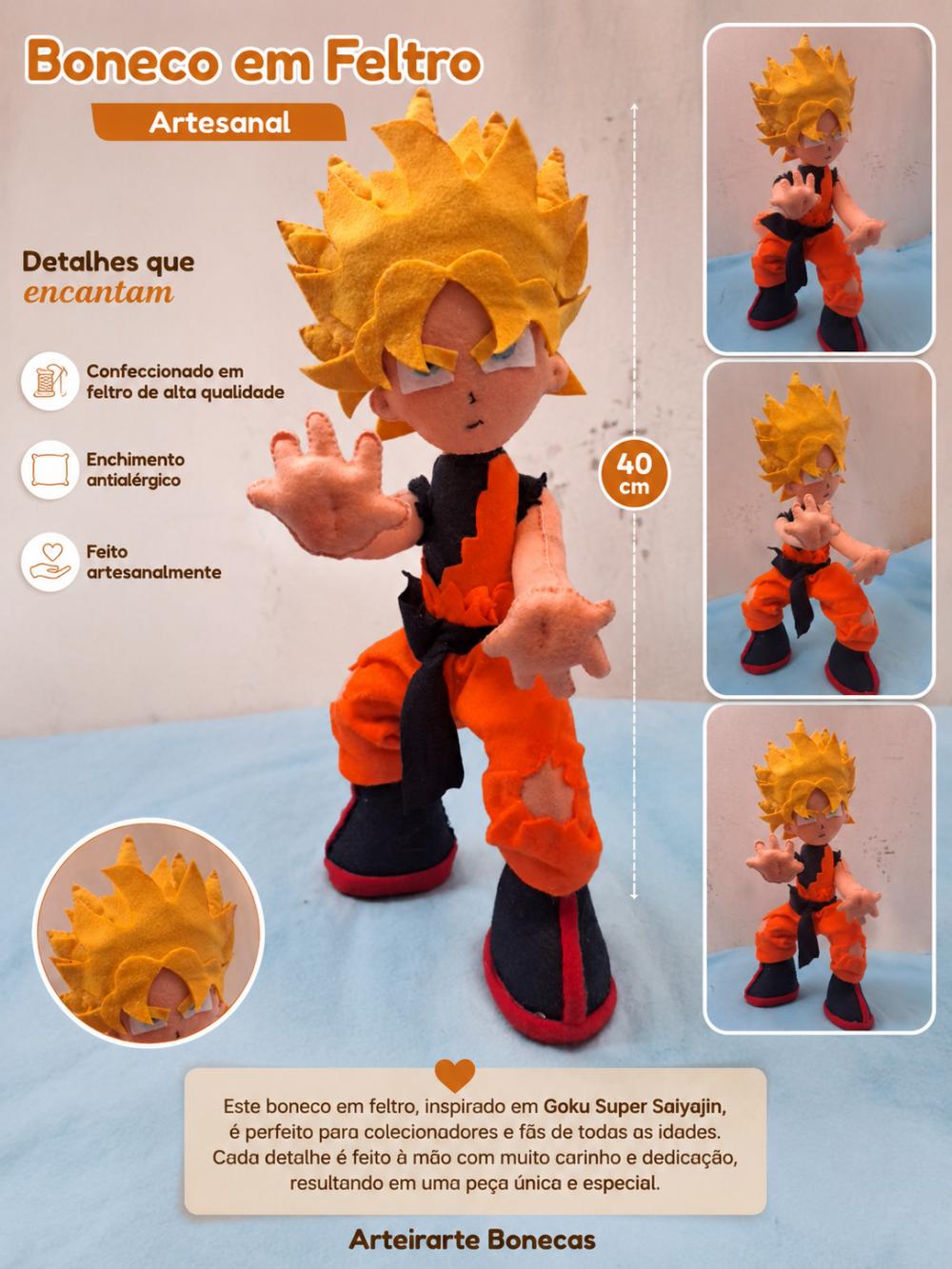 Boneco personalizado Goku em feltro