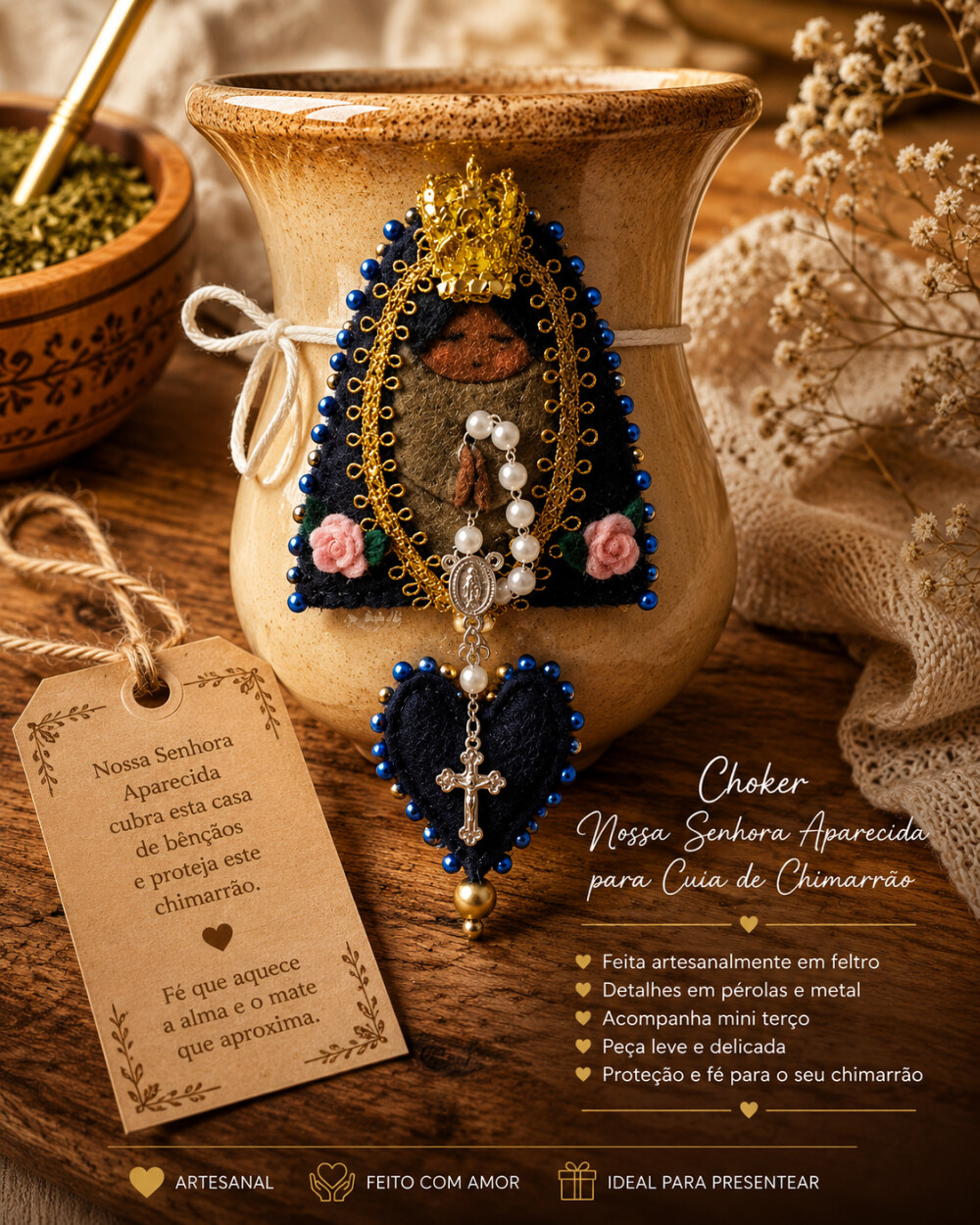 Choker artesanal para cuia