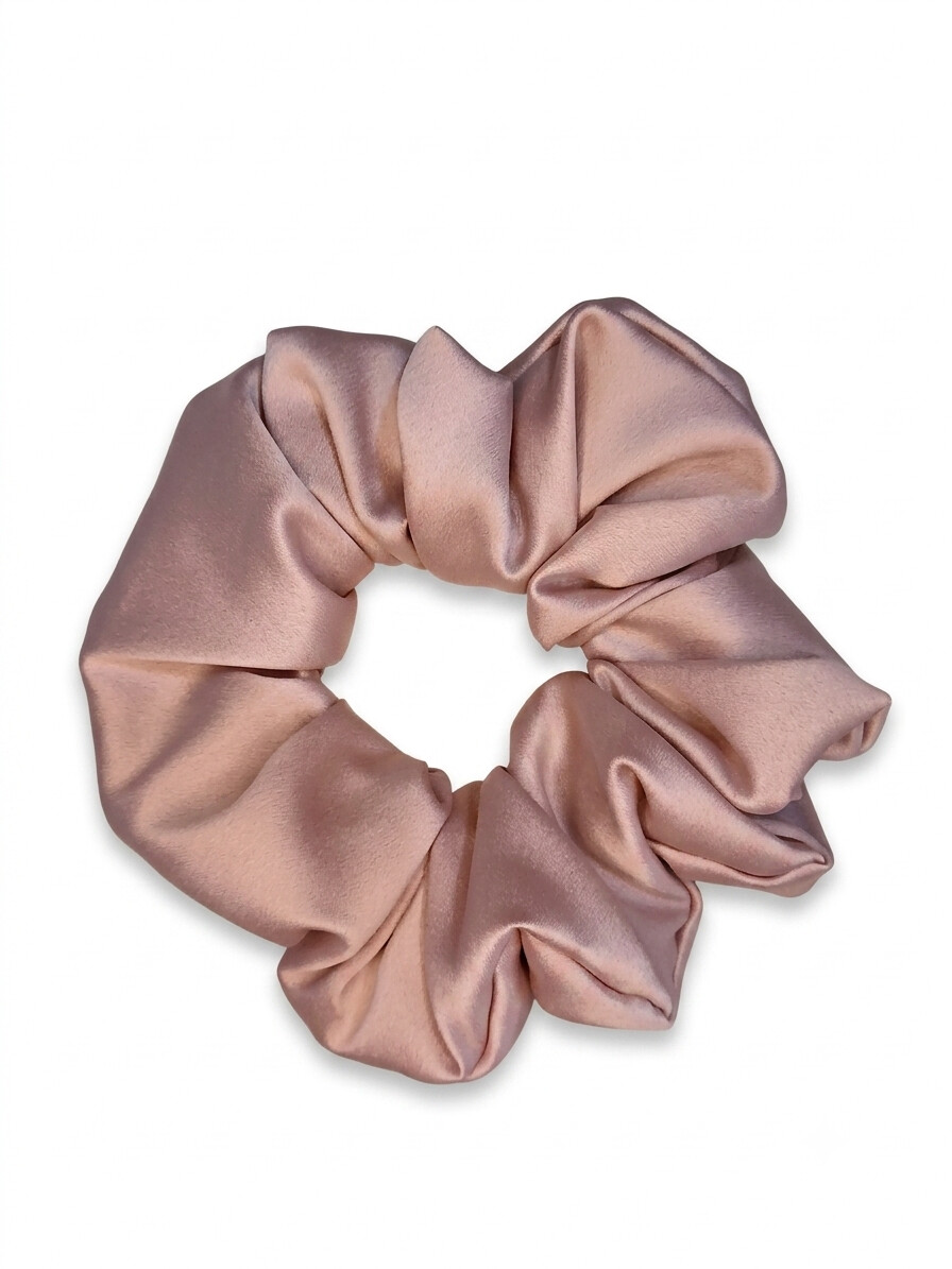 scrunchie cetim rosa artesanal kit com dois