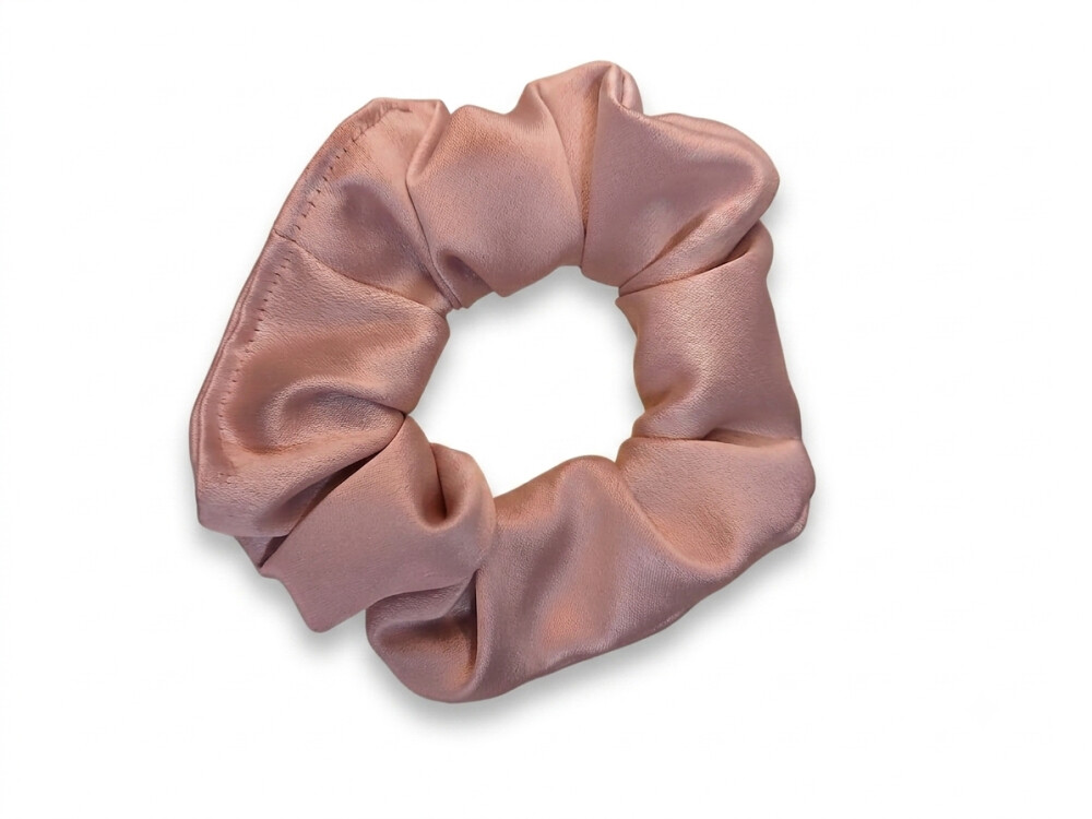 scrunchie cetim rosa artesanal kit com dois