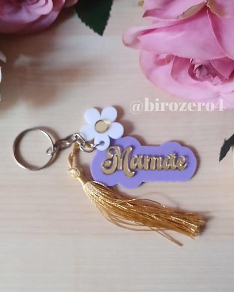 Chaveiros Dia das Mães Especial Acrílico Flor Retrô