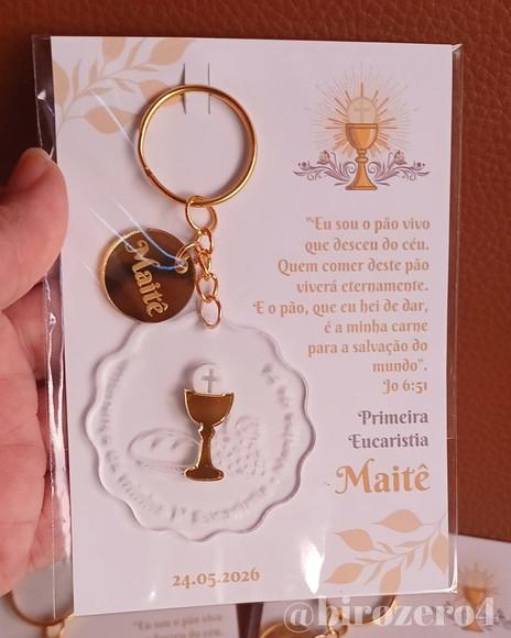 Chaveiros Primeira Comunhão/ Crisma Cálice Tag