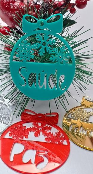 Kit 4 Bolas de Natal Personalizadas