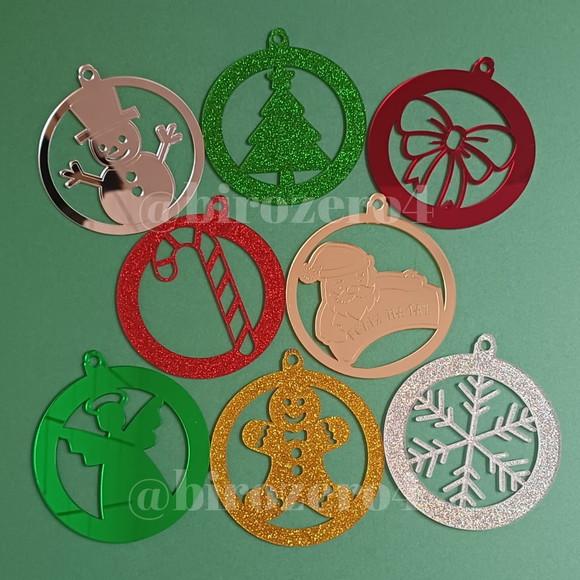 Kit 6 Bolinhas de Natal Acrílico