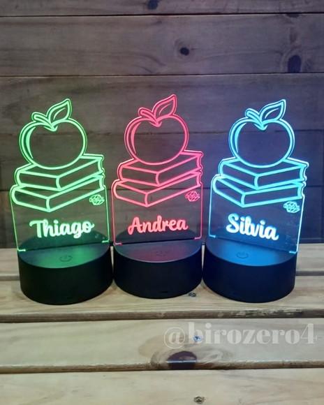 Luminária de Led Personalizada 7 Cores de Luz