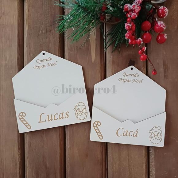 Porta Cartinha Envelope Papai Noel mdf (unidade)