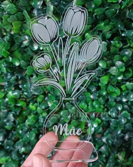 Vaso Lembrancinha Dia das Mães Acrilico