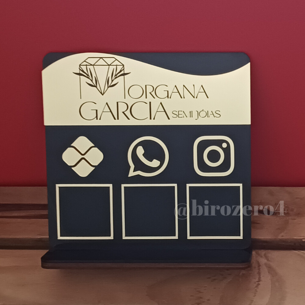 Placa PIX Display com 3 Qr Code personalizado