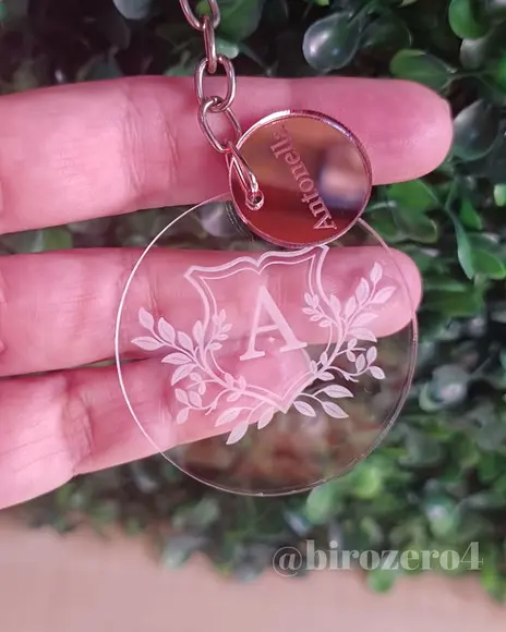 Chaveiro Acrílico Monograma Pingente Personalizado
