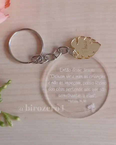 Chaveiro Acrílico com Pingente Personalizado