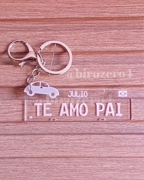 Chaveiro Luxo Presente Dia dos Pais Placa de Carro