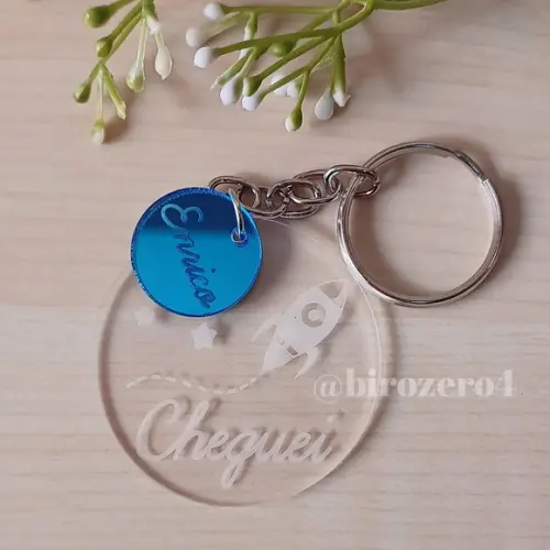 Chaveiros Acrílico com Pingente Foguete