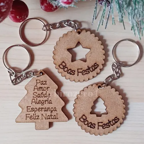 Kit 30 Unid Chaveiros mdf Natal