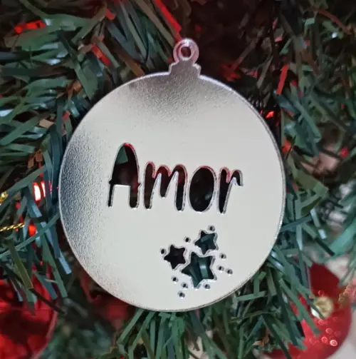 Kit 4 Bolas de Natal Personalizadas Acrílico