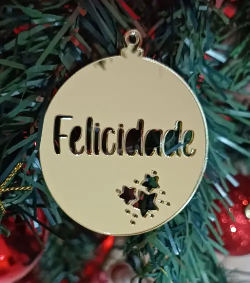 Kit 4 Bolas de Natal Personalizadas Acrílico