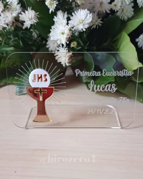 Lembrancinha Acrílico Primeira Comunhão Eucaristia