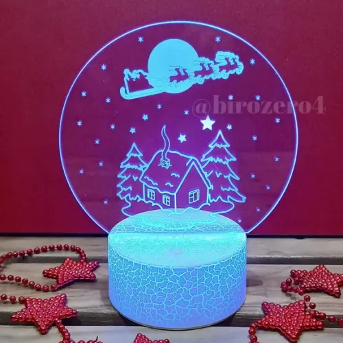 Luminária de Led Natal Globo de Neve 07 Cores de Luz