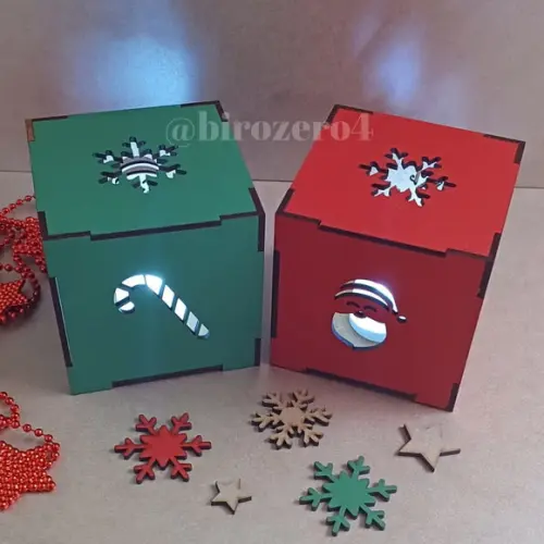 Luminária Natal mdf Colorido Unitário