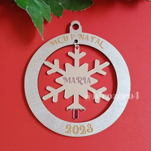 Meu Primeiro Natal Bolinha de Natal Personalizada