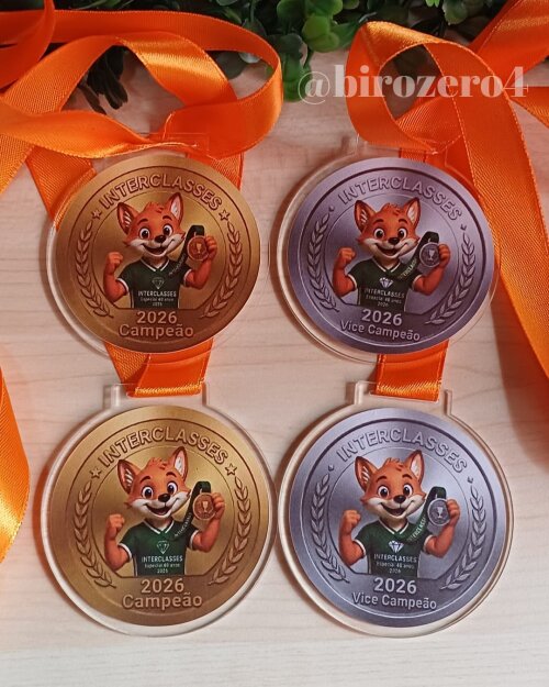 Medalhas Personalizadas em Acrilico e Adesivo - Cópia