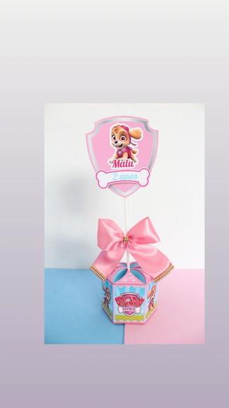 Centro de Mesa Patrulha Canina Rosa