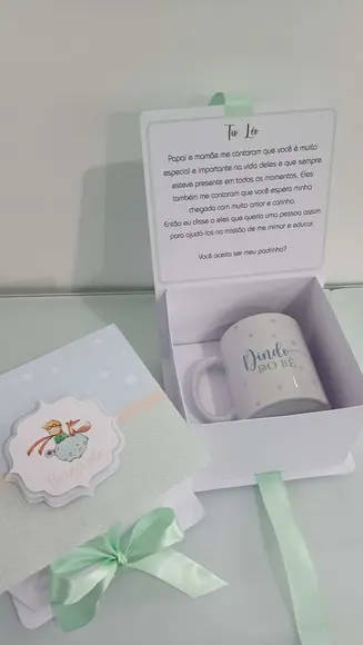 Convite Padrinhos de Batizado c/ Caneca