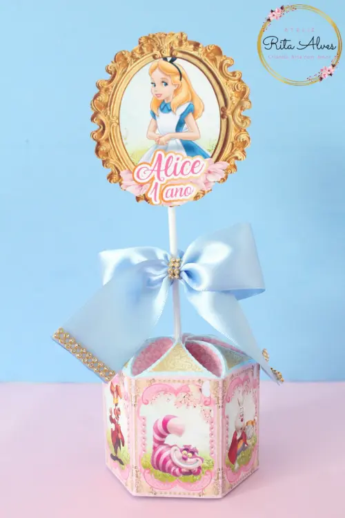 Centro de Mesa Alice no Pais das Maravilhas