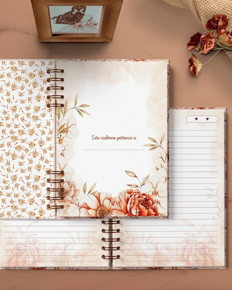 Caderno Alfabeto Floral Boho