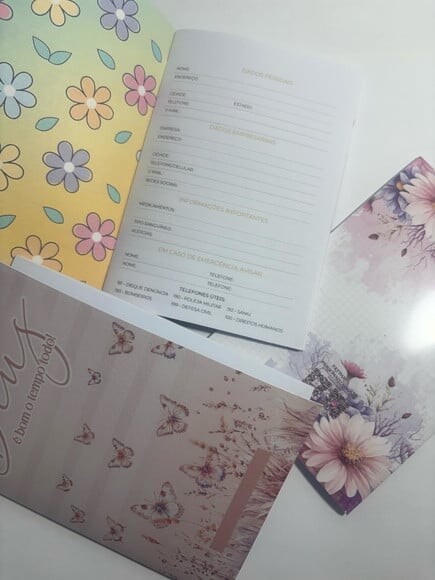 Caderno Brochura Mine -floral