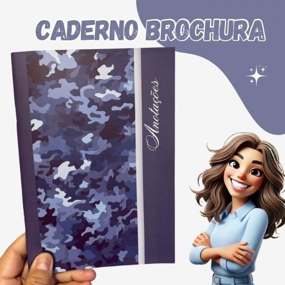 Caderno Masculino Camuflada Azul